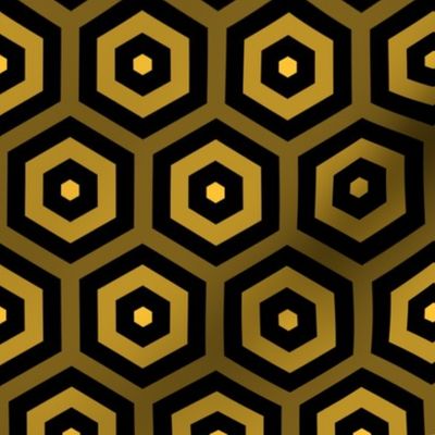 Geometric Pattern: Hexagon Hive: Positive Dark Yellow