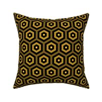 Geometric Pattern: Hexagon Hive: Positive Dark Yellow