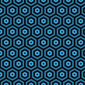 Geometric Pattern: Hexagon Hive: Negative Dark Blue