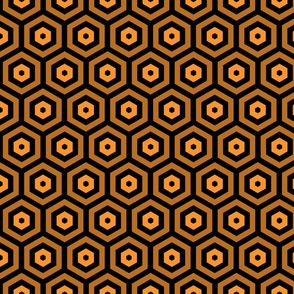 Geometric Pattern: Hexagon Hive: Negative Dark Orange