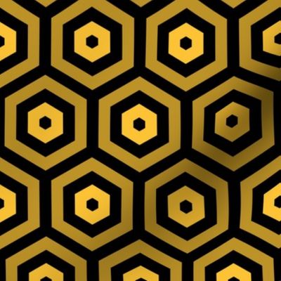 Geometric Pattern: Hexagon Hive: Negative Dark Yellow