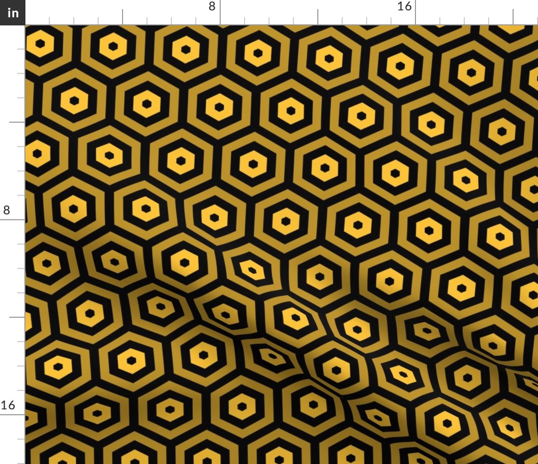 Geometric Pattern: Hexagon Hive: Negative Dark Yellow