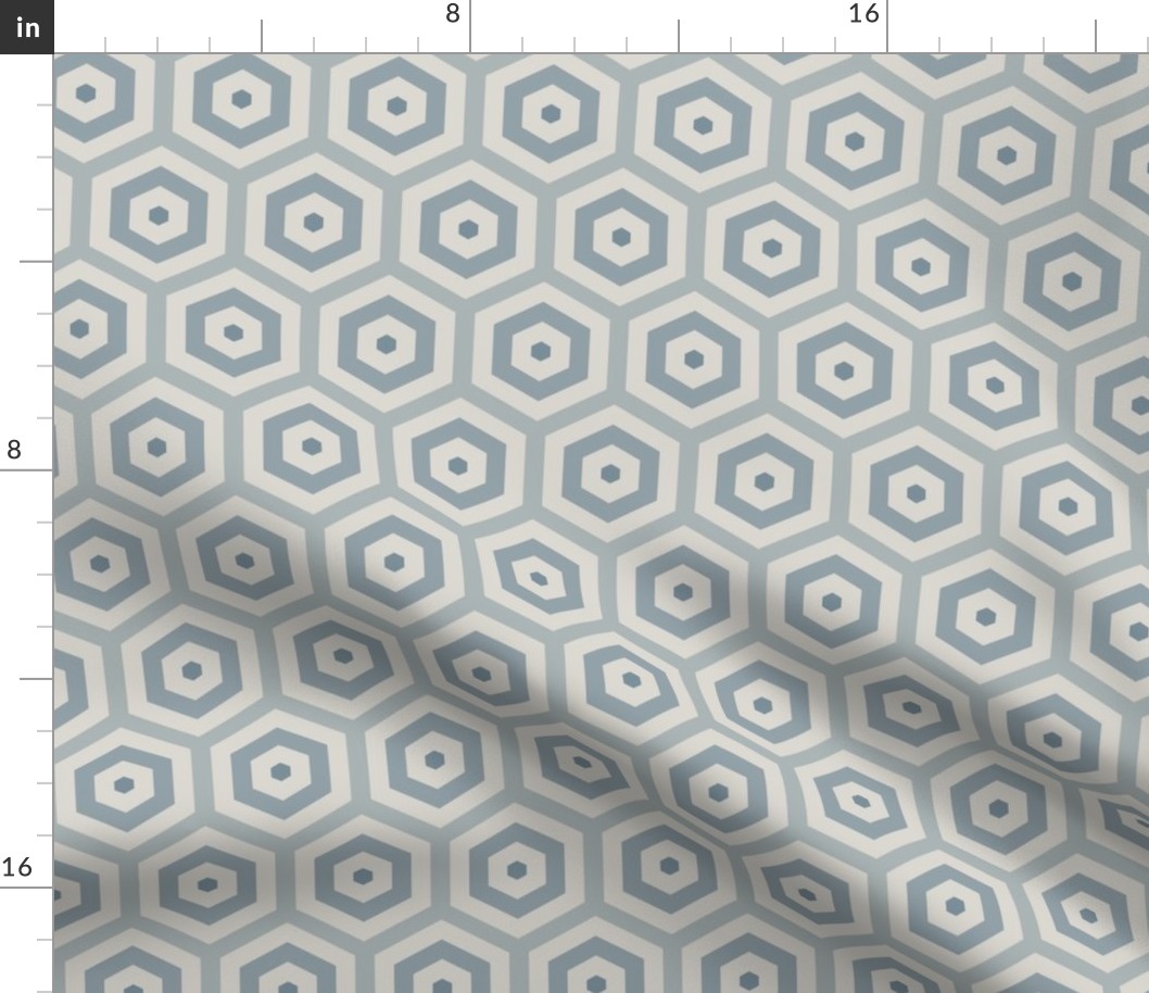 Geometric Pattern: Hexagon Hive: Bluestone