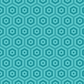Geometric Pattern: Hexagon Hive: Ocean
