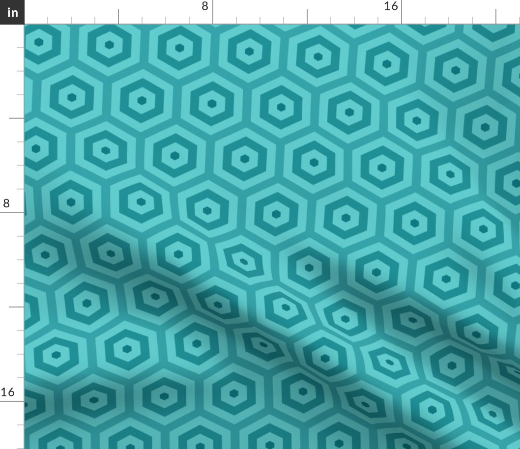 Geometric Pattern: Hexagon Hive: Ocean