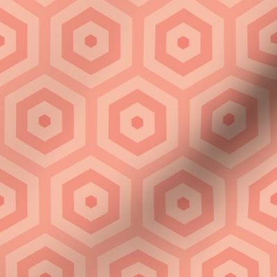 Geometric Pattern: Hexagon Hive: Salmon