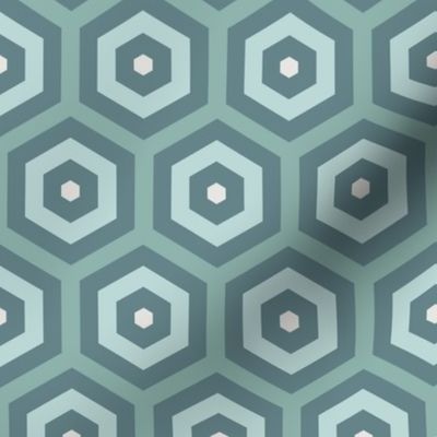 Geometric Pattern: Hexagon Hive: Seafoam