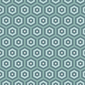 Geometric Pattern: Hexagon Hive: Seafoam