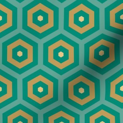 Geometric Pattern: Hexagon Hive: Turquoise