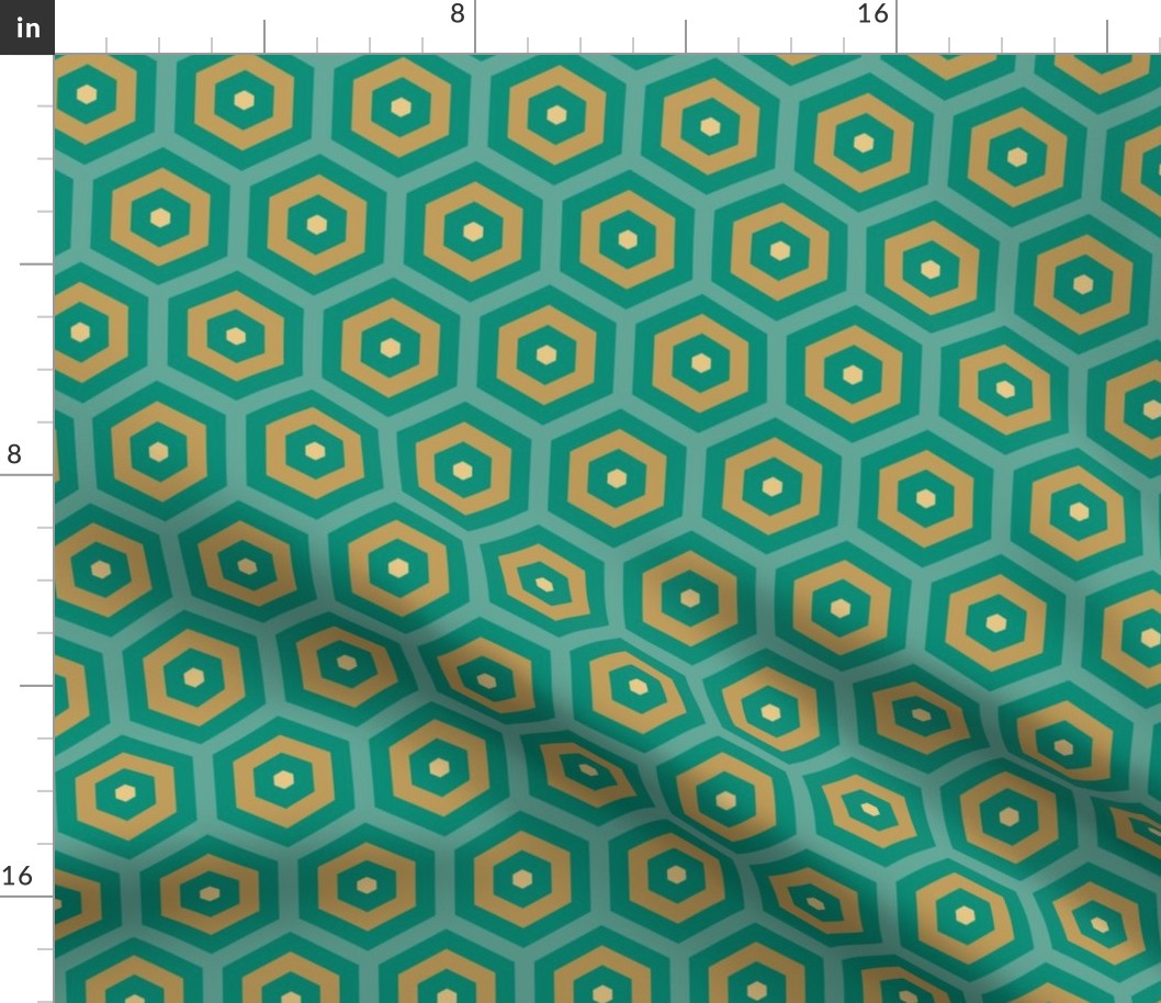 Geometric Pattern: Hexagon Hive: Turquoise