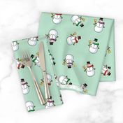 Snowmen mint green