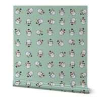 Snowmen mint green