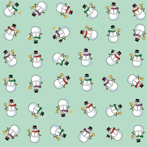 Snowmen mint green