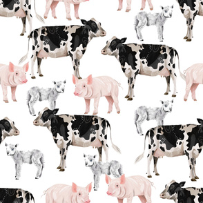 Farm Pals - Cow Pig Lamb - White (Large)