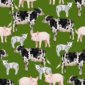 Farm Pals - Cow Pig Lamb - Grass Green (Large)
