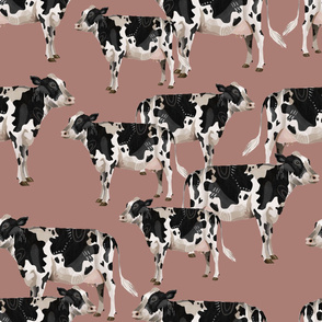 Cows Cows Cows - Dusty Pink (Large)