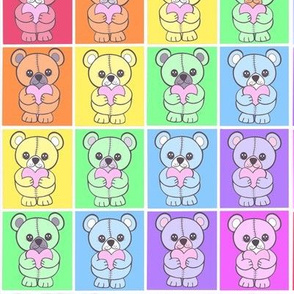 Patchwork teddies rainbow