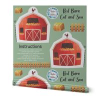 Small Red Barn Cut and Sew - Fat Quarter Easy Cut and Sew Stuffie