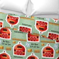 Small Red Barn Cut and Sew - Fat Quarter Easy Cut and Sew Stuffie