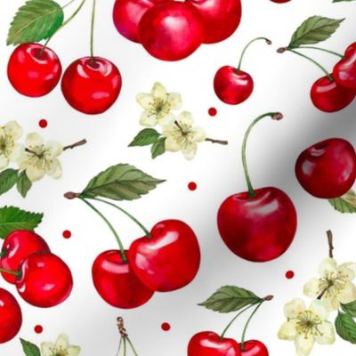 Large Scale Red Cherries