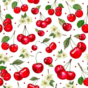 Large Scale Red Cherries