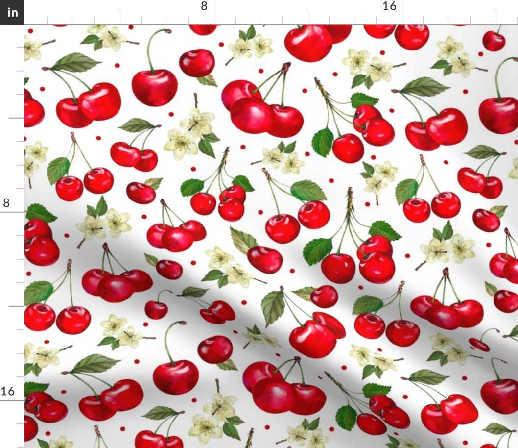 Large Scale Red Cherries