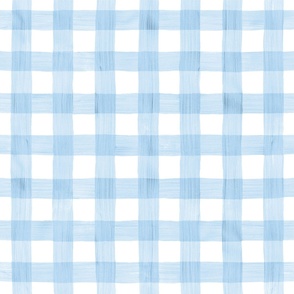 Bigger Scale 1 Inch squares Gingham Checker - Blue and White