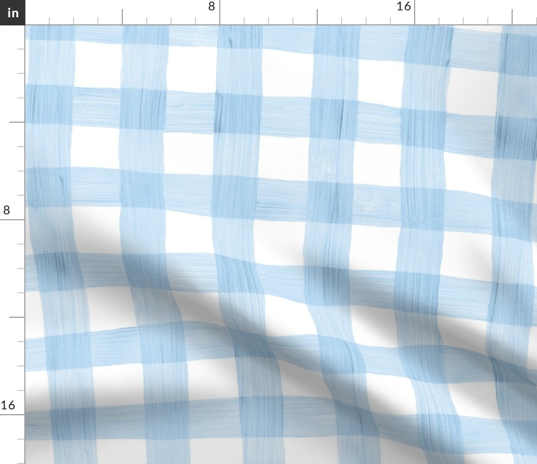 Bigger Scale 1 Inch squares Gingham Checker - Blue and White