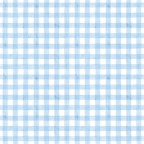 Smaller Scale 1/2" Squares Gingham Checker - Blue and White
