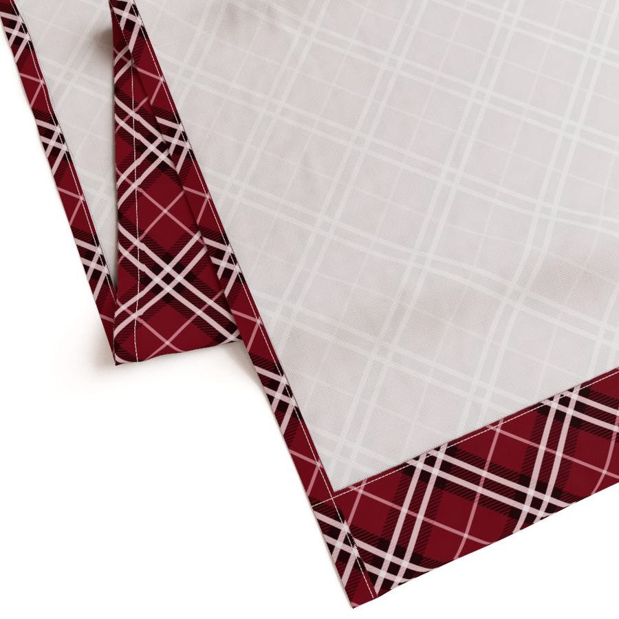 Medium Scale Tartan Plaid - Cranberry or Cherry Red Pink White