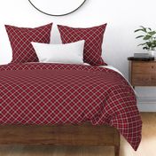 Small Scale Tartan Plaid - Cranberry or Cherry Red Pink White