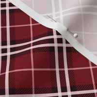 Small Scale Tartan Plaid - Cranberry or Cherry Red Pink White