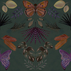 Tropical butterflies warm palette (large)