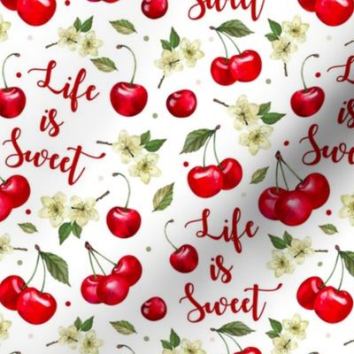 Medium Scale Life is Sweet Cherries on White