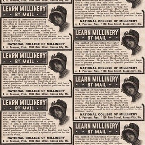 1915 Learn Millinery by Mail Ad