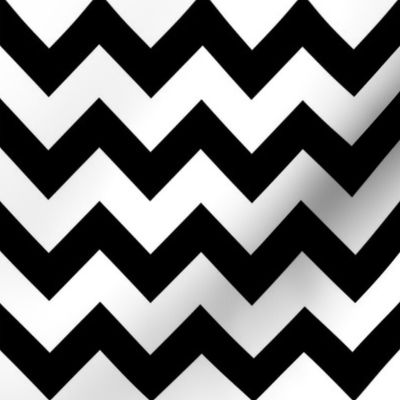 Large Scale Black and White Chevron Stripes