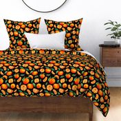 Large Scale Mandarin Orange Clementines on Black