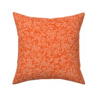 Smaller Scale Damask - Citrus Clementine
