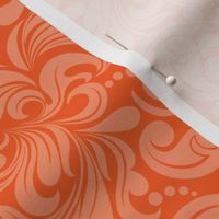 Smaller Scale Damask - Citrus Clementine