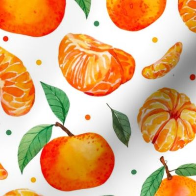 Large Scale Mandarin Orange Clementines on White