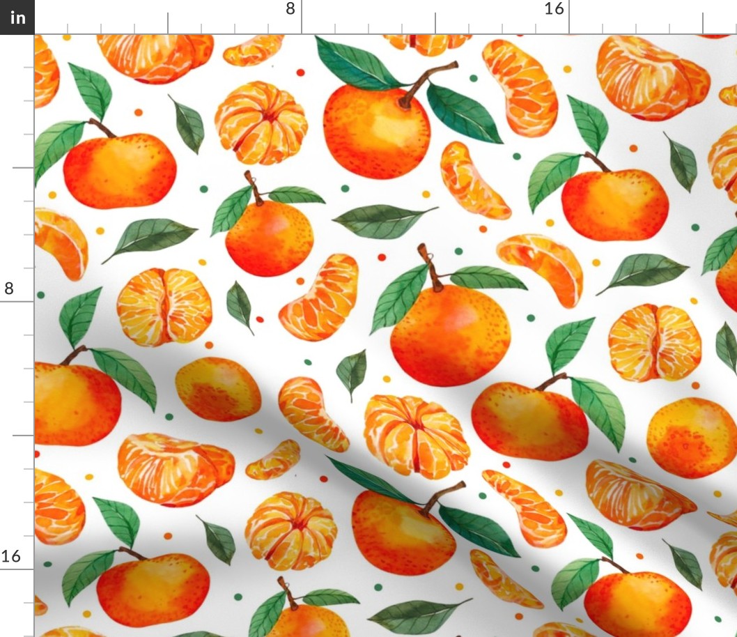 Large Scale Mandarin Orange Clementines on White
