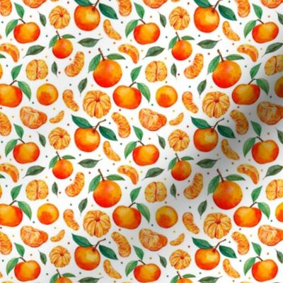 Small Scale Mandarin Orange Clementines on White