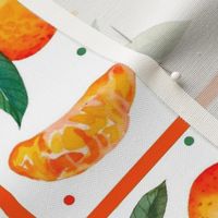 Large 27x18 Fat Quarter Panel Whatever You Are Be a Good One Mandarin Orange Clementines on White For Tea Towel or Wall Art Hanging