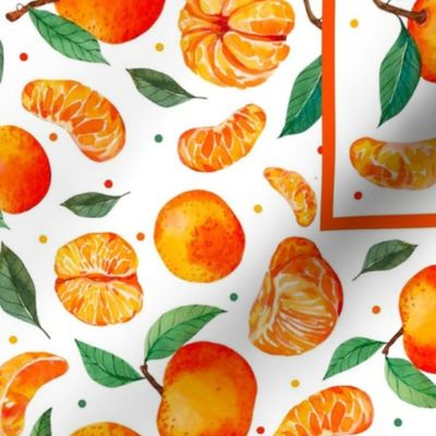 Large 27x18 Fat Quarter Panel Whatever You Are Be a Good One Mandarin Orange Clementines on White For Tea Towel or Wall Art Hanging