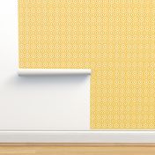 Large Scale Ikat Ogee - Golden Yellow on White