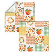 Clementine Mandarin Orange Patchwork 6" Square Cheater Quilt