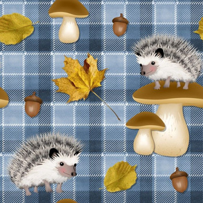 Hedgehog Tartan (Dark Pastel Blue)