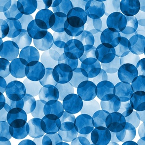 Large Scale Watercolor Bokeh Dots - Royal Blue
