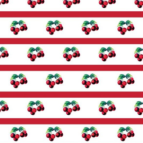 Vintage cherries and red stripes (large)