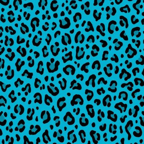 ★ LEOPARD PRINT in TURQUOISE BLUE ★ Small Scale / Collection : Leopard spots – Punk Rock Animal Print